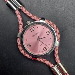 Pink Kessaris Womens Wristwatch Braided Cord Band